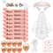 iZoeL Bride to be Schärpe, 8x Team Bride Schärpe, Hochzeit Schleier, Krone Braut, Brautabzeichen, 8x Rosegolde Luftballon, Tattoo JGA Schärpe JGA Accessoires Junggesellinnenabschied