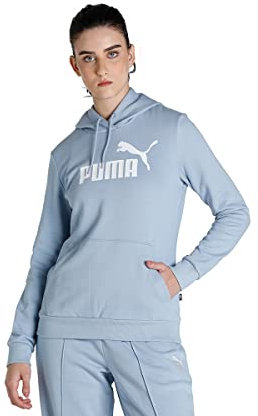 PUMA Damen ESS Logo Hoodie FL (S) Sweatshirt, Blaue Wäsche, S