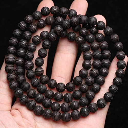 MELRIE 1 Stück Ebenholz Schwarz Palisander Paar Armband Symbol des Lebens Liebe Armband Schwarz Yoga Perlen Armband-8mm