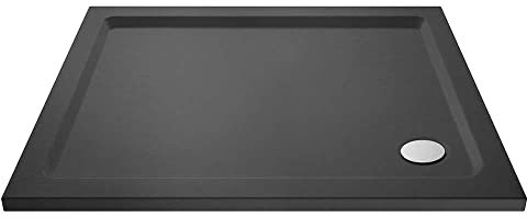 VeeBath 40mm Slate Grey Rectangle Shower Tray for Walk in Wet Room Enclosure Cubicle - 900 x 760mm