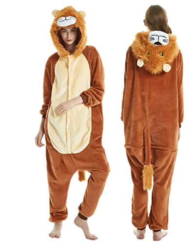 ZKomoL Adult Onesie Unisex Party Pajamas for Women Cosplay Sleepwear Gifts Costume Christmas, Lion King, S