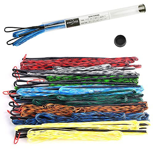 SHARROW Corde d'arc de Tir à l'arc Dacron Corde de Remplacement Faite à la Main 16 Brins Corde pour 68 70 Pouces Arc Recourbé Longbow (Bleu, AMO 68/Longueur réelle de la Corde d'arc 164cm)