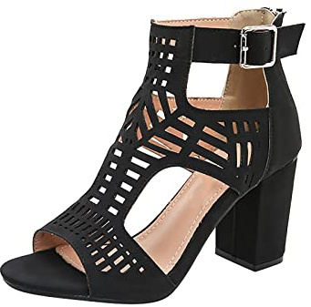 Block Heel Sandals for Women High Heels Summer Peep Toe Gladiator Sandals Shoes Ladies Ankle Boots