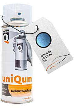 uniQum Autolack Spraydose fürs Auto für MERCEDES HELLBLAU 551 Autolack Reparatur 400 ml