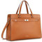Missnine Sacoche pour ordinateur portable 15,6 en cuir synthétique - Grand sac de travail - Porte-documents pour ordinateur - Sac à main d'affaires,marron
