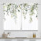 Yorida Tende da cucina verde salvia lunghezza 91,4 cm 2 pannelli acquerello foglie di eucalipto tende per finestre bagno piante corte fiori floreali botanici bar tenda finestra livelli trattamento