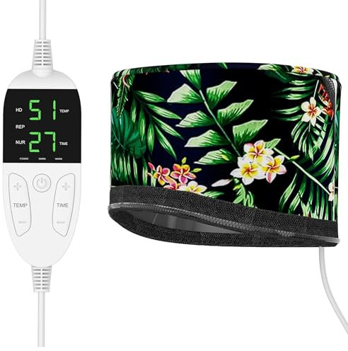 casque chauffant cheveux avec écran LCD avec Contrôle de Température et Minuteur, casque vapeur cheveux ajustable, casque chauffant cheveux afro, bonnet chauffant cheveux soin (Vert)