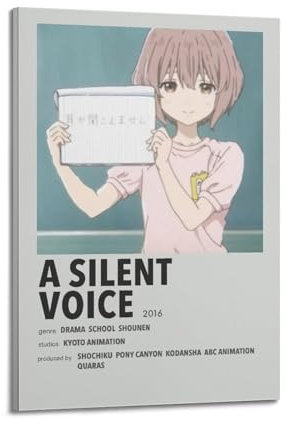 karn Anime A Silent Voice Poster, ästhetische Leinwand, Poster, Raumdekoration, Wandkunst, Poster, Dekoration, Poster, 20 x 30 cm, Rahmenstil