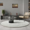 the carpet Bahar Shaggy eleganter Designer Teppich Wohnzimmer, weicher & pflegeleichter Hochflor Wohnzimmerteppich in Creme-Raute 120 cm Rund