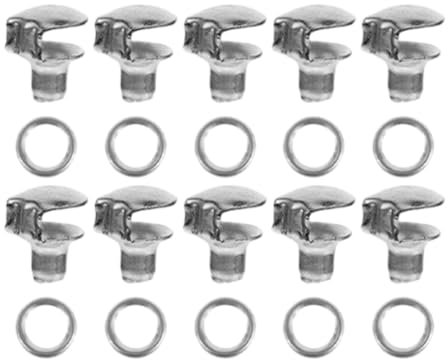 CALLARON 10Pcs Boot Lace Hooks with Rivets, 10mm Stainless Steel Boots Buckles, Shoe Hook Replacement with Rivets, Repair Kit for Hiking, Climbing, Boot Repair, DIY Lace Accessories