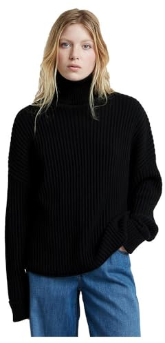 G-Star Damen Loose Turtle Knitted Pullover, Schwarz (dk Black D25753-D496-6484), S
