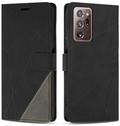 SONWO Coque pour Samsung Galaxy Note 20 Ultra, Protection Housse Etui en Cuir PU Portefeuille avec Emplacements Cartes et Fonction Support pour Samsung Note 20 Ultra, Noir