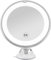 EMKE Espejo de maquillaje LED, espejo de aumento 5X con ventosa, rotación giratoria de 360° y soporte de succión de bloqueo, espejos de maquillaje de viaje con luz fría, espejos de afeitado portátiles