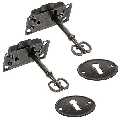 jojofuny 2Er-Box Möbelschloss Vintage Schloss und Schlüssel schrank schlösser selber machen schmuckkästchen Vintage-Dekor Zubehör für Möbelschlösser dekoratives Kofferschloss Mit Schlüssel