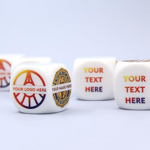 12 dadi da gioco personalizzati da 30 mm con il tuo logo, testo o immagine personalizzati per il gioco