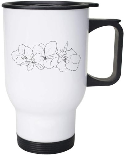 Azeeda 400ml 'Azalea Flowers' Reusable Coffee/Travel Mug (MG00074761)