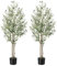 Alupssuc 4FT Artificial Olive Tree, 120cm Fake Olive Tree with Lifelike Leaves, Faux Plant Indoor Outdoor for Home Living Room Bedroom Balcony Corner Office Garden Decor, 2 Pack