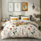 Boqingzhu 3D Bettwäsche 135x200cm Blumen Grün Weiß Salbeigrün Aesthetic Vintage Wende Bettwäsche Set Blumenmuster Frühling Sommer Bettbezug und Kissenbezug 80x80cm mit Reißverschluss