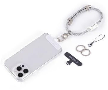 project-cb Handschlaufe Handy 1,Handykette Pads 2,Schlüsselringe 2,Universal Halterung(FoggyBlack-S)