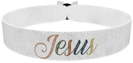 Jesus Stoffarmband - Wasserfestes Satinarmband - Glaubensarmband mit Botschaft - Religiöse Geschenke für Gläubige - Inspirierendes Armband für Trost und Hoffnung