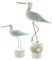 FRANK FLECHTWAREN Figur Vogel, 2er Set, Holz, Metall, Sisal, Muscheln Maße: Höhe 17 cm, 27 cm
