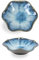 Dmnnlp Tea Bag Dish, Ceramic Spoon Rest 4.3 Inch, Flower Shape Small Bowls for Dips, Spoon Holder Kitchen, Condiment Dish, Snack Bowls, Sushi Soy Dish 2pcs (Grey)