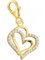 Zirkonia Herz Charm Anhänger Gold 925 Silber 18k Gelbgold vergoldet
