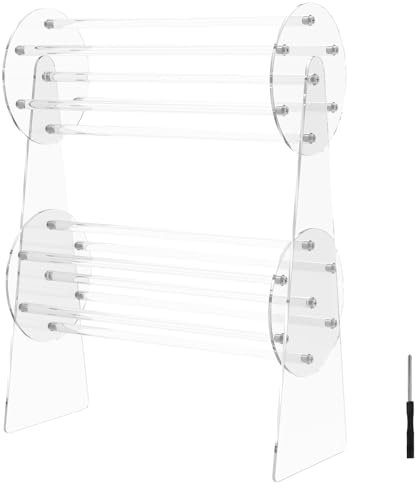 Acrylic Headband Holder 2 Tier Transparent Hair Accessories Organizer 360-Degree Rotating Claw Clip Organizer Detachable Hair Clip Organizer Detachable Clear Jewelry Display Stand for Dressing Table
