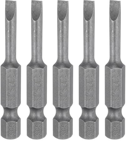 QUARKZMAN 5pz SL4 Punte per Cacciavite a Taglio Magnetica 4mm S2 Punta Cacciavite a Testa Piatta Acciaio 1/4 Grado Industriale Gambo Esagonale 50mm (2) Lungo per Viti