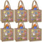 Whemyreat 6 Stück Ostertasche Motiv Hase für Kinder,Ostern Jute Taschen mit Henkel,Ostereiersuche-Taschen mit Griffen,Osternester für kinder,Tragetasche Körbe für die Eiersuche,Osterkörbchen,Vintage
