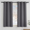 PONY DANCE Graue Blickdichte Gardinen Schlafzimmer Verdunklungsvorhänge Kurz 2er Set H 137 x B 90 cm Thermovorhang mit Ösen Blackout Curtains Vorhang Thermo Wärmeisolierend