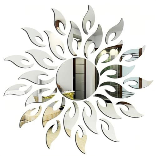 Xbsduih 5 ensembles de peintures murales pour salle de soleil, meuble TV, décorations artistiques pour plafond, décorations amovibles en forme de miroir,