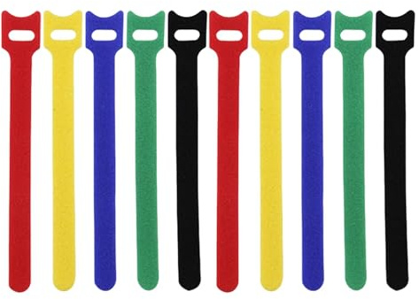 Bandas de cables reutilizables: conjunto de 10 abrazaderas de gestión de cables, abrazaderas multipropósito para organizar cables eléctricos, bandas resistentes para uso interno y externo | Organizado