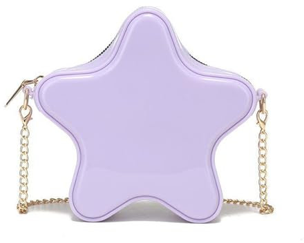Homvik Sternförmige Cossbody-Tasche mit Sternen, niedlich, ästhetisch, Y2K, Crossbody-Handtasche mit Kettenriemen für Mädchen und Damen, für den täglichen Gebrauch, Large (lila)