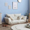 Mid Century Modernes, bequemes Sofa, Couch, stilvoller Liebessitz für kleine Räume, perfekt für Wohnzimmer, Schlafzimmer, Büro, Wohnung, Beige Möbelakzent