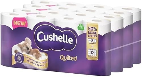Sold by Rama Direct Cushelle Quilted 3-Ply Toilet Rolls, 32 Pack - 4 x 8 Pack - Free & Fast Delivery
