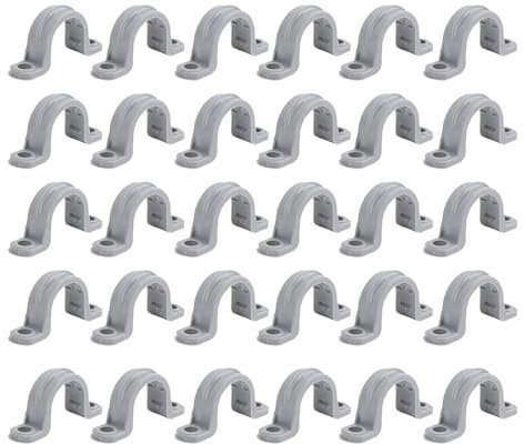 Generic PVC Electrical Conduit Strap Durable U Bracket Pipe Clamp for Telephone Cable,30 Pack (3/4 inch)