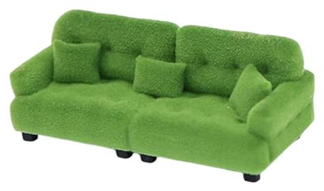 Harilla Miniatur-Sofa, Miniatur-Spielzeugmodell, für, Rollenspiel, Spielzeug, modern, realistisch, mit Kissen, künstliche Lebensszene, Mini-Möbel, 1 25 Grün