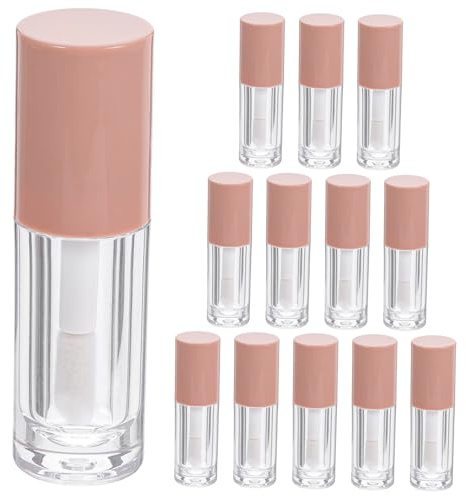 TOGEVAL 14pcs 6ml Plastic Lip Balm Containers Large Brush Wand Refillable Lip Gloss Tubes Suitable for Diy Oil and Stain Storage