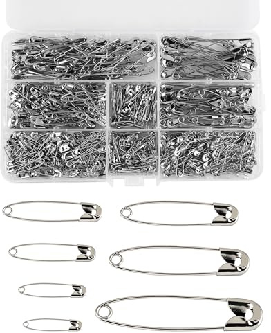 490 Stück sicherheitsnadeln groß und klein – praktisches Set mit Safety pins sowie Baby sicherheitsnadeln in 7 Größen für Nähen, Basteln, Kleidung, DIY-Projekte, rostbeständig und vielseitig.