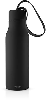 Eva Solo | RE-Hydrate Thermosflasche 0,5 L Black | Frisches Wasser unterwegs - bleibt bis zu 12 Stunden kalt | Black
