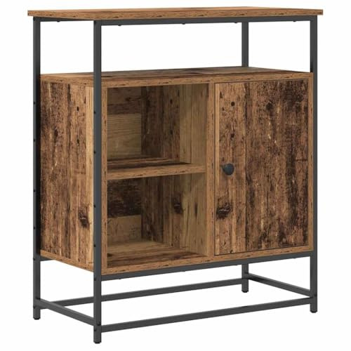 Mhdvray Sideboard Altholz 69 x 35 x 80 cm mit 2 Scharniertüren, modernes Holzwerkstoff Highboard mit minimalistischem Design, robuSter beistellschrank schmal für Wohnzimmer, Flur und Büro