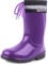 Ladeheid Kinder Gummistiefel mit Stulpe Regenstiefel für Jungen und Mädchen LA-972 (Violett/Schwarz, 34 EU)