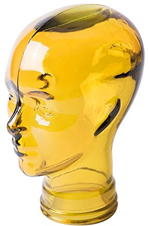 AMP3 Luxury Glass Head Headphones Stand Colour YELLOW