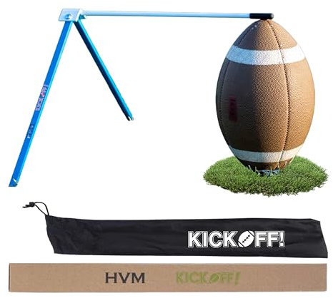 HVM Kickoff! Fußballhalter, Premium Fußball Kicking Tee für Feldtor Platzhalter, Extra Point Kicking Tee, Fußball Tee für Jede Größe Fußball, Blau und Weiß
