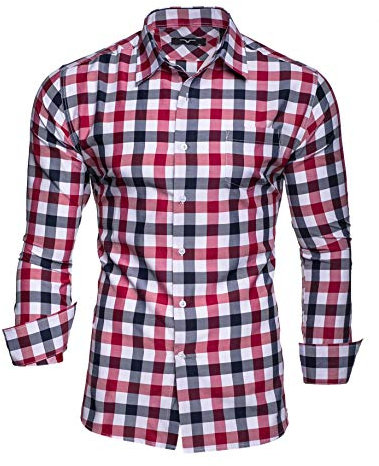 Kayhan Homme Chemise Slim fit, DOPPELFARBIG Red 5XL