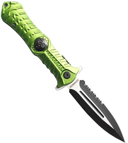 RKS DIFFUSION Couteau Pliant Zombie Vert ZB-003GN Couteau de Poche Camping