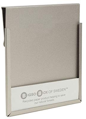 BIGSO 4er-Set Etikettenhalter (groß) – Labelhalter zur Beschriftung von Boxen oder Ordnern – Halterung zur einfachen Befestigung an Rändern oder Deckeln – mattsilberfarben