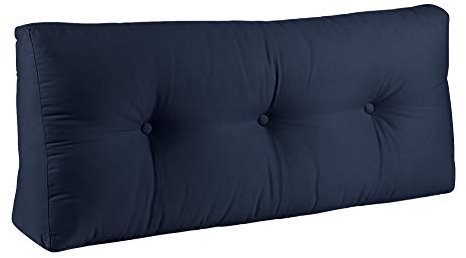 Original Rückenkissen von BioKinder | 100 x 40 cm | Loungekisse, Rückenpolster, Keilkissen, Sofakissen, Palettenkissen | 100% Baumwolle in Nachtblau