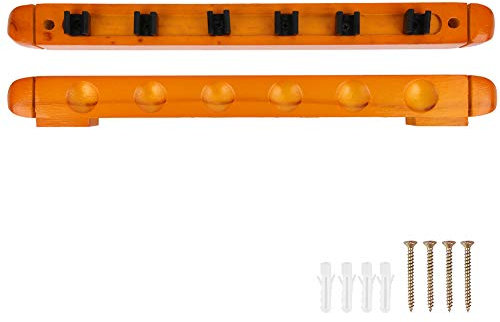Keenso Snooker Pool Queue Rack Billard Holz Wand Pool Queue Rack Halterung 6 Löcher Sport